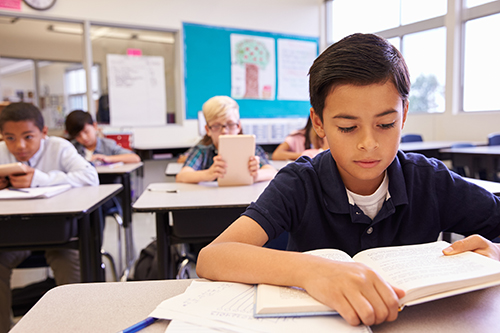 elementary student reading