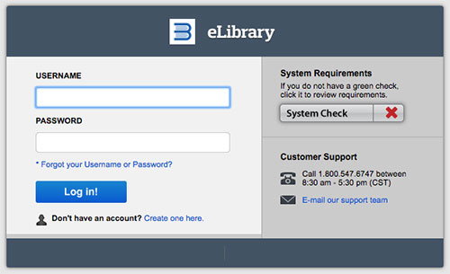 eLibrary Login