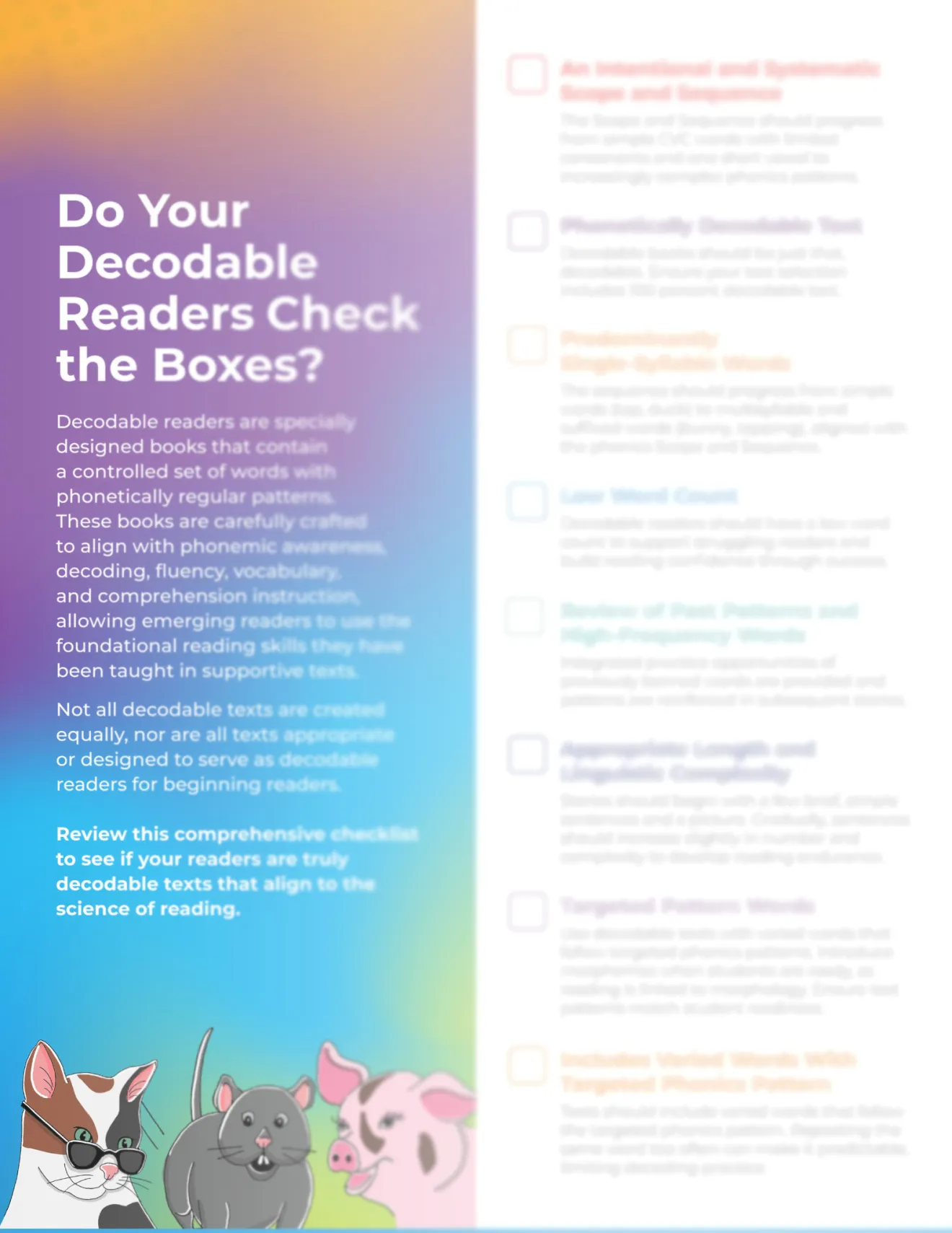 Decodable Checklist Blur